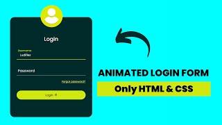 Animated Login form with only HTML & CSS - No JavaScript added.
