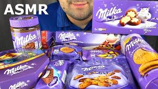 ASMR Eating Milka Chocolate Party Mukbang (Candy Chocolate Bars, Cookies, Dessert) 먹방 Eating Sounds