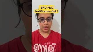 BHU Ph.D Notification Out! #shorts #shortsfeed #phdnotification #phd