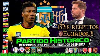 HISTÓRICO partido de ECUADOR vs ARGENTINA Reacciones Increíbles Hinchas  RESUMEN GENÉRICO