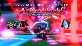 How to easily macro universal materials in AWTD (Anime World Tower Defense)