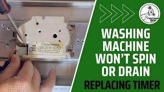 Washing Machine Won't Spin or Drain Water | Replacing a Washing Machine Timer Switch #repair
