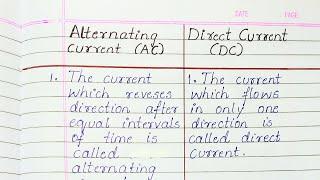 Difference between Alternating Current and Direct Current  ||  Difference between AC and DC