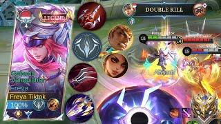 GAMEPLAY HARD GAME FREYA FULL DAMAGE VS GATOTKACA EXP DAN ESMERALDA GOLD LANE! - Mobile Legends