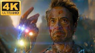 А я так просто... Железный Человек! Тони щёлкает пальцами. Мстители: финал (2019) 4k HDR