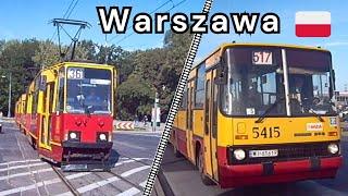 Trams and Buses in Warsaw, Poland in 2007 