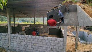 plastering cement walls for pig farms