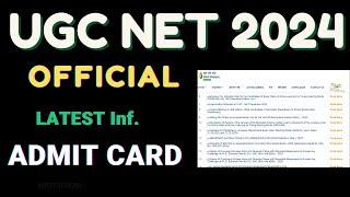 OFFICIAL :- UGC NET 2024 ADMIT CARD || UGC NET CENTRE ALLOTMENT 2023