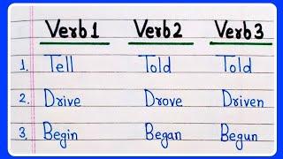 Verb forms in English V1 V2 V3 | Verb1 Verb2 Verb3 | Verb forms | Present - Past _ Past participle