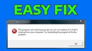 How To Fix API-Ms-Win-Crt-Runtime-l1-1-0.Dll Entry Point Not Found Dynamic Link Library