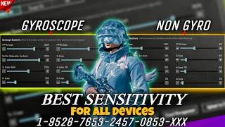 World Best Sensitivity Settings 2025  For All Devices Android And IOS Gyroscope And Non Gyro 