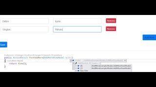 How to dynamically add more item in asp.net core using mvc