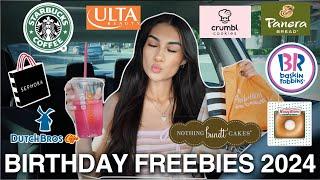 BIRTHDAY FREEBIES 2024 | free items you can get on your birthday 