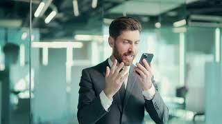 Angry Buisness Man Talk In Phone Non Copyright Stock Video