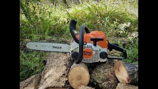 STIHL MS180 Cutting Firewood