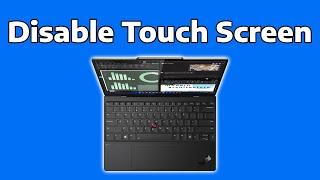 How To Disable Lenovo Computer Touch Screen