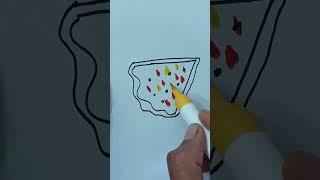 Beautiful pizza drawing with number 7