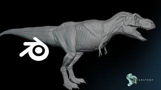 T-Rex Anatomy Sculpting In Blender (Complete Tutorial) - No Audio