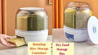 6-Grid Round Rice Dispenser|| Rotating Rice Storage Container