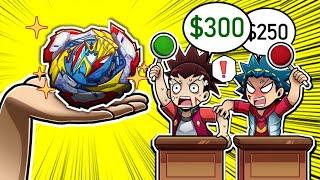 We auctioned Beyblades, then battled!!