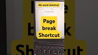 Why page break button from the insert menu! Use this trick instead #shortcutkeys #msword #msoffice