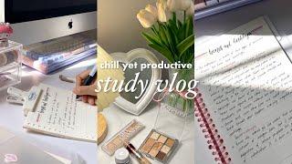 productive study vlog ¡! studying biology, kbeauty haul, making pudding and more ft. ​⁠vanilla 