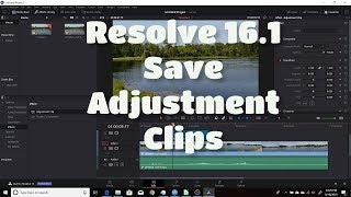 Resolve 16.1 Save Adjustment Clips To Bins As Presets