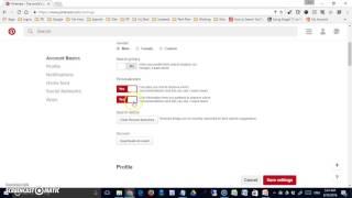 Pinterest: Settings
