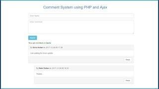 Live PHP Comment System using Ajax Jquery
