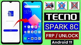 Tecno Spark 8C (KG5K) Android 11 Frp Bypass 2024 Without PC | Phone Apps Not Open | New Solution