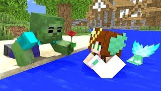 Zombie Boy and Mermaid  - Minecraft Animation