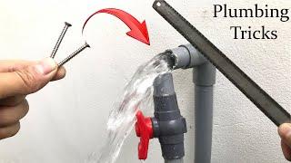 Cool trick for plumbing! Repair valve on broken pvc pipes can not lock water !