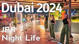 Dubai [4K] Night Life JBR, Jumeirah Beach Residence Walking Tour 