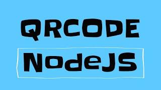 QRCode Generator using NodeJS!