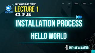 next.js in urdu - 1 - installation and hello world