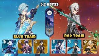 New Abyss 5.2 Eula Blue Team & Arlecchino Red Team | Genshin Impact