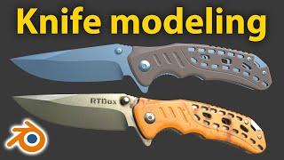 Knife modeling workflow in Blender 3.2 • Hard Surface Modeling • Timelapse • Speed modeling