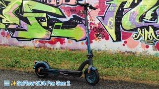 SoFlow SO4 Pro Gen 2 E-Scooter40 km Reichweite, Blinker,10 Zoll,Wechselbarer Akku USB-Anschluss