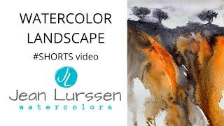 Watercolor #shorts - two-color landscape