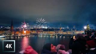 New Year's eve 2025 in Stockholm, Sweden 4K HDR