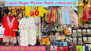 Lajpat Nagar central market 2024 latest rakhi festival collection heavy suits, bags,jewellery₹50