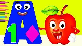 Learn ABC, 123 , Colors And Shapes | Kids Basic Learning For 3 Year Olds | #abc #123 #kids