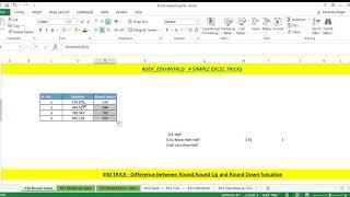 #30 Excel Trick, Basic Excel,Advance Excel,excel beginner,How to get Round Value in Hindi.