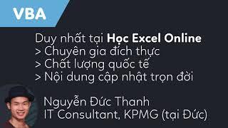 Học VBA cùng ĐT Nguyễn chất lượng số 1 Việt Nam