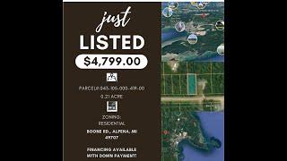 VACANT LAND FOR SALE- .21 ACRE ALPENA, MI. MINUTES FROM LAKE HURON COAST! PERFECT CABIN RETREAT!