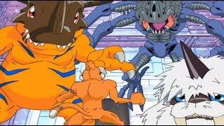 Digimon Adventure - Etemon vs Greymon and Kabuterimon and Birdramon and Ikkakumon  (ENG SUB)