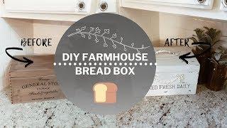 DIY FARMHOUSE  BREAD BOX | FARMHOUSE KITCHEN DECOR | HOW TO MAKE A FARMHOUSE STYLE BREAD BOX