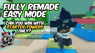 Can you beat easy mode with starter towers? | Tower Defense Simulator | ROBLOX