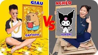 Đại Chiến Vẽ Tranh KUROMI & CAPYBARA Nhà Giàu - Nhà Nghèo | Min Min TV Minh Khoa