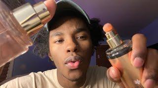 ASMR talking about my fragrances while i spray you (bottle triggers, cap sounds)